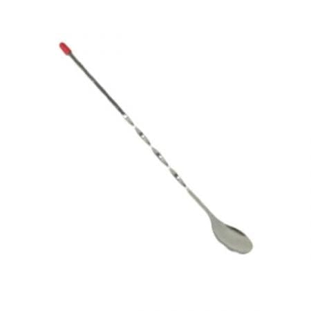 Thunder Group Bar Supplies EACH Thunder Group SLKBS011 Bar Spoon, 11" long, red knob, twisted shank, stainless steel