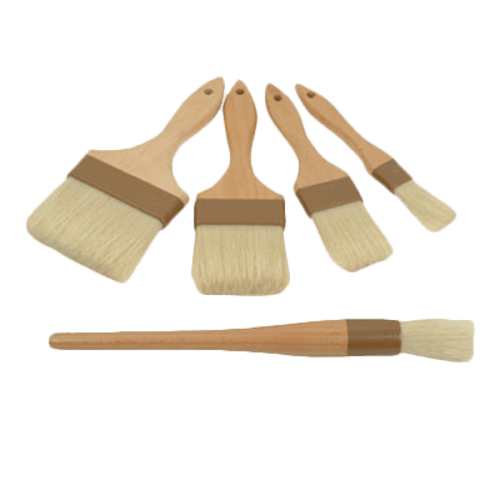 Thunder Group Smallwares EACH Thunder Group WDPB001 1" Flat Pastry Brush - Boar Bristles, Brown Plastic Ferrule, Wood Handle