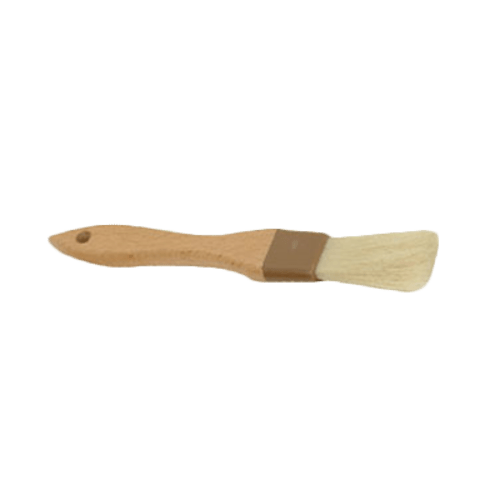 Thunder Group Smallwares EACH Thunder Group WDPB002 1 1/2" Flat Pastry Brush - Boar Bristles, Brown Plastic Ferrule, Wood Handle