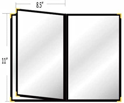 Universal Bindery Essentials Each Restaurant Clear Menu Cover 8.5 x 11 With 3 Panels 6 Views