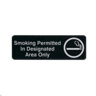 Update International Essentials Each Update International S39-12BK "Smoking Permitted" Sign, White on Black 9" x 0.06" x 3" | Denson CFE
