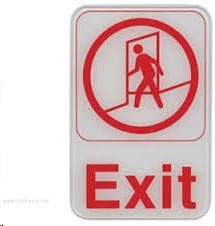 Update International Essentials Each Update S69-2RD Exit Sign - 6" x 9", Red on White | Denson CFE