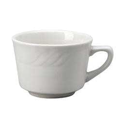 Vertex China Dinnerware Dozen Joyce Cup, 7 oz., 3-5/8", round, with handle, sculpted line