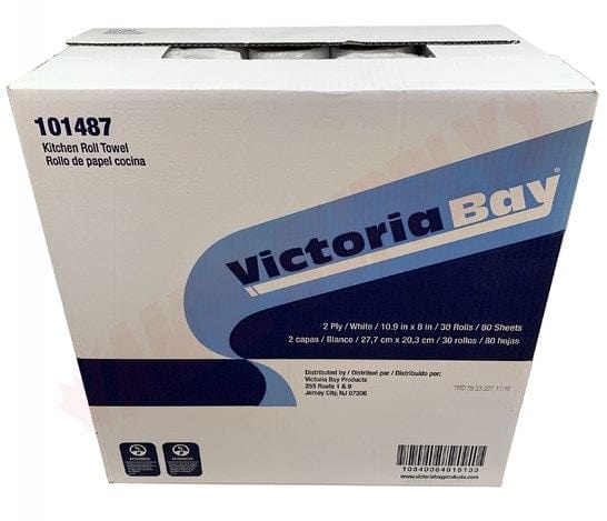 Victoria Bay Disposables Case of 30 Victoria Bay Household Paper Towel, 2 Ply, 80 Sheets/Roll, 30 Rolls/Case