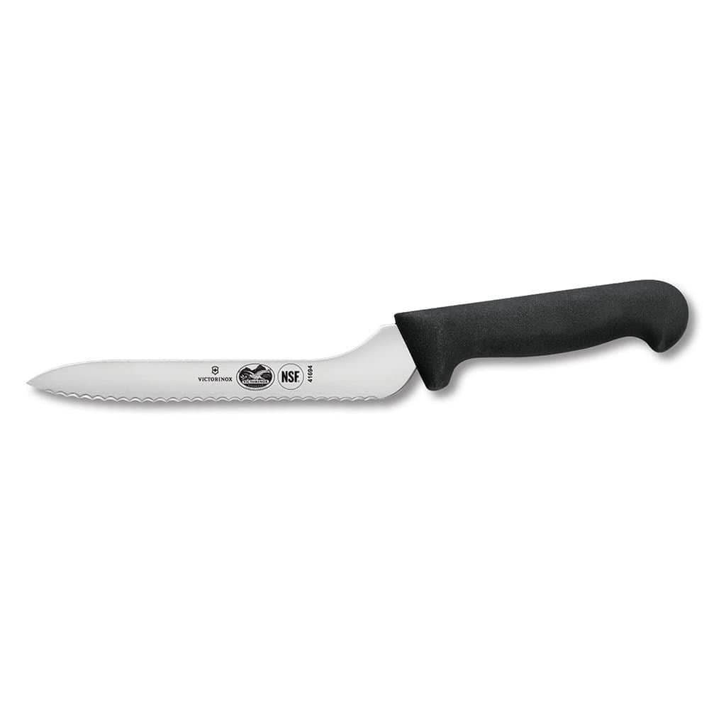 Victorinox Swiss Army Smallwares Each Victorinox 41694 Bread Knife, 7-1/2 Inch Offset Blade, Serrated Edge, Black Polypropylene Handle | Denson CFE