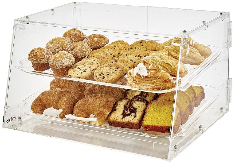 Vollrath Food Service Supplies Set Winco ADC-2 Countertop Bakery Display Case with Front Self-Service and Rear Door 21 Inches Wide Clear Acrylic | Denson CFE