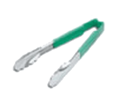 Vollrath Smallwares Each / Green Vollrath 4781270 12" Stainless Steel Utility Tongs - Green Kool-Touch Handle | Denson CFE