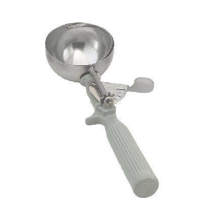 Vollrath Smallwares Each Vollrath 47140 Jacobs Pride 4 oz. Gray #8 Disher, Stainless Steel with Antimicrobial Handle | Denson CFE