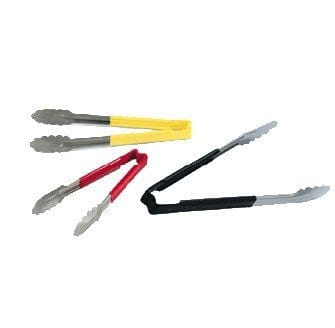 Vollrath Smallwares Each Vollrath 4781240 12" Stainless Steel Utility Tongs - Red | Denson CFE