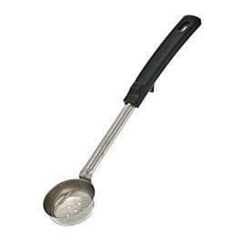 Vollrath Smallwares Each Vollrath 61170 Spoodle, 4 oz., Perforated, Stainless with Grip 'N Serv Black Plastic Handle | Denson CFE