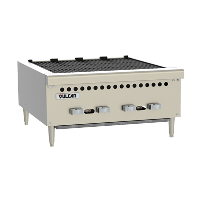 Vulcan Canada Commercial Grills Each Vulcan VCRB36 Restaurant Series Natural Gas Heavy-Duty Charbroiler with Individual Infinite Heat Controls, 87,000 BTU