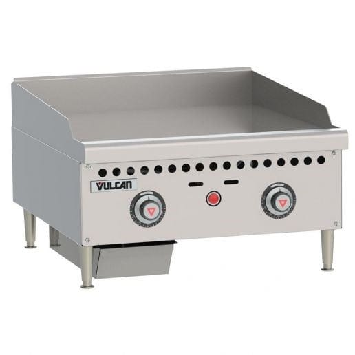 Vulcan Canada Commercial Grills Each Vulcan VCRG24-T Gas 24" Countertop Griddle with Snap-Action Thermostatic Controls - 50,000 BTU