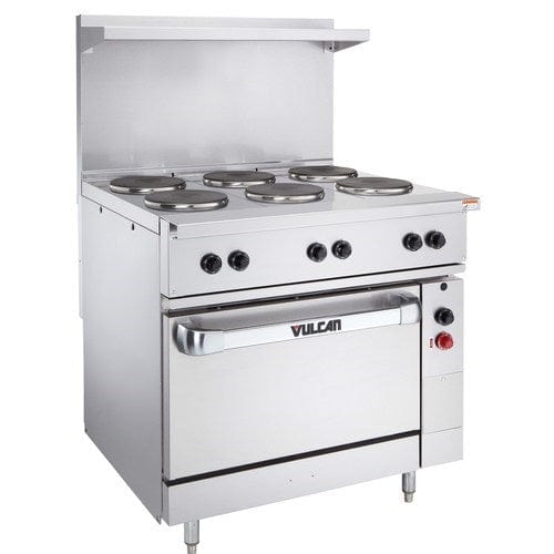 Vulcan Commercial Restaurant Ranges Each Vulcan EV36S-6FP208 36" EV Series Electric Range w/ (6) French Hot Plates, 208 V/1 ph/3 ph | Denson CFE