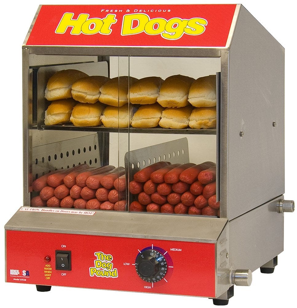 Winco BenchMarkUSA Set Winco Benchmark 60048 Hot Dog Steamer with Large Capacity for Events and Fast Food | Denson CFE