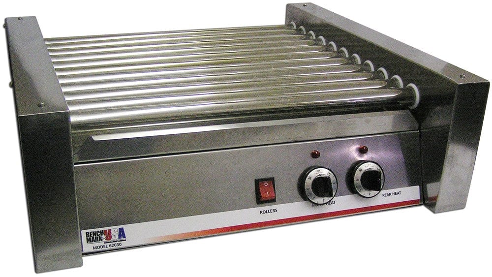 Winco BenchMarkUSA Set Winco Benchmark 62030 Stainless Steel Hot Dog Roller Grill with 30 Hot Dog Capacity | Denson CFE