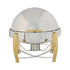 Winco Chafers & Buffetware Set Winco 103A Virtuoso Round Full Size Stainless Steel Chafer with Gold Accents 6 Quart | Denson CFE