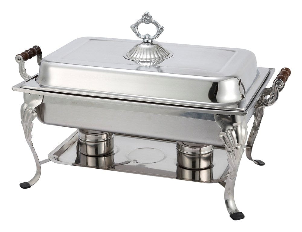 Winco Chafers & Buffetware Set Winco 408-1 Crown Full Size Chafer 8 Quart Stainless Steel Elegance for Formal Events | Denson CFE