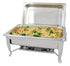 Winco Chafers & Buffetware Set Winco C-1080 Bellaire 8 Quart Full Size Chafer with Folding Frame and Polished Cover | Denson CFE
