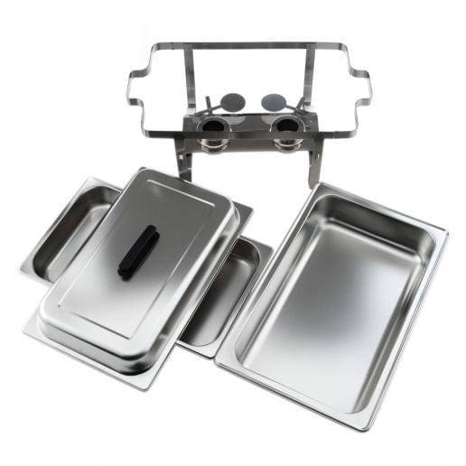 Winco Chafers & Buffetware Set Winco C-3080B Polished Eco Newburg 8 qt. Chafer with Stand