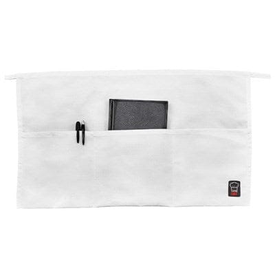 Winco Clothing & Textiles Each / White Signature Chef WA-1221 Burgundy Waist Apron with Three Pockets and Wrinkle-Resistant Fabric | Denson CFE