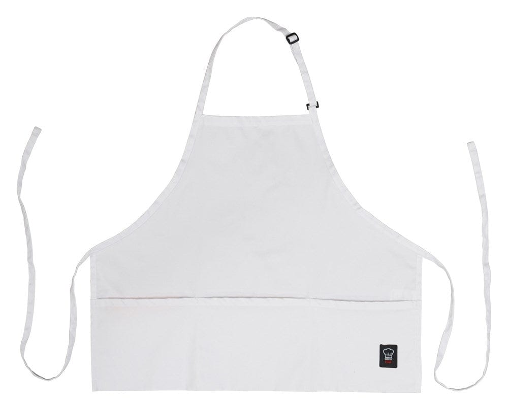 Winco Clothing & Textiles Each Winco BA-2724W SignatureChef White Bib Apron with Three Pockets and Adjustable Neck Strap | Denson CFE