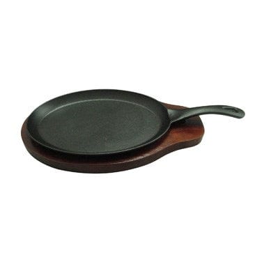 Winco Cookware Set Winco FS-2 Fajita Server 2-Piece Set With Cast Iron Skillet Server And Wood Underliner