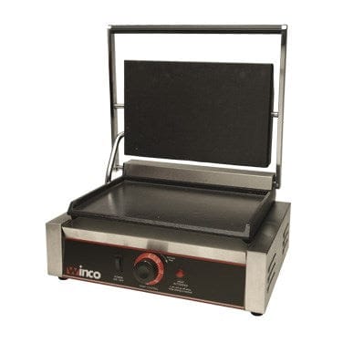 Winco Countertop Equipment Set Winco ESG-1 Electric Sandwich Grill Single 14 Inch Flat Plate 120 Volt | Denson CFE