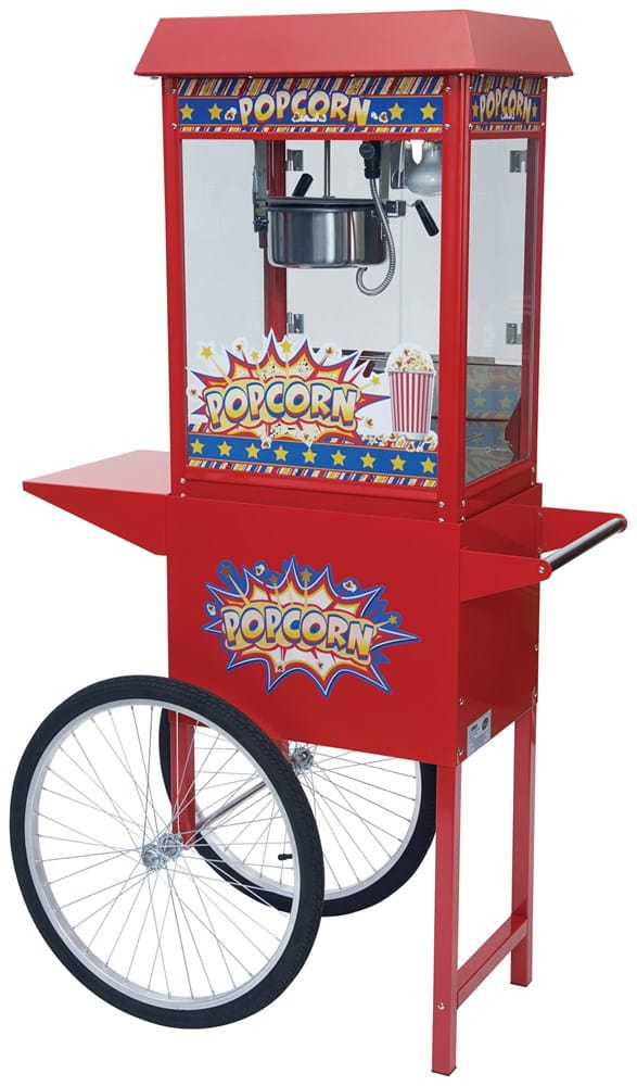 Winco Countertop Equipment Set Winco POP-8RC Popcorn Cart for POP-8R with Spoked Wheels 36 7/8 inches Wide | Denson CFE