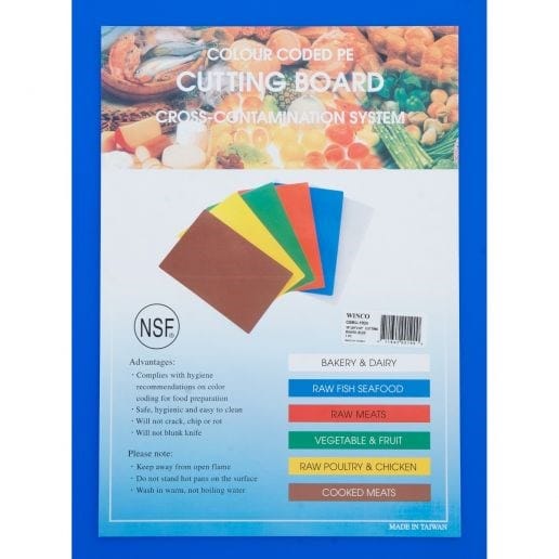 Winco Cutting Boards Each / Blue Winco CBBU-1824 Blue Polyethylene Cutting Board 18 x 24 | Denson CFE