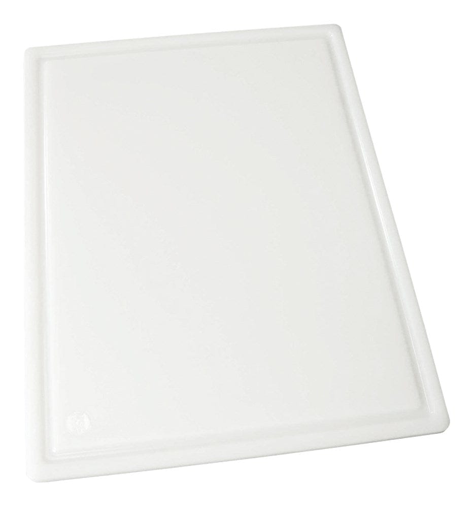 Winco Cutting Boards Each Winco CBI-1218 Grooved Cutting Board 12 inch x 18 inch x 1/2 inch White BPA Free | Denson CFE