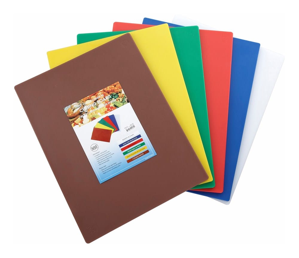 Winco Cutting Boards Set Winco CBST-1218 Colour Coded Plastic Cutting Board Set 12 Inch x 18 Inch | Denson CFE