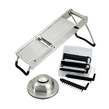 Winco Dice, Slice, Shred Set Winco MDL-15 Mandoline Slicer Set with Five Interchangeable Blades and Handguard Stainless Steel | Denson CFE