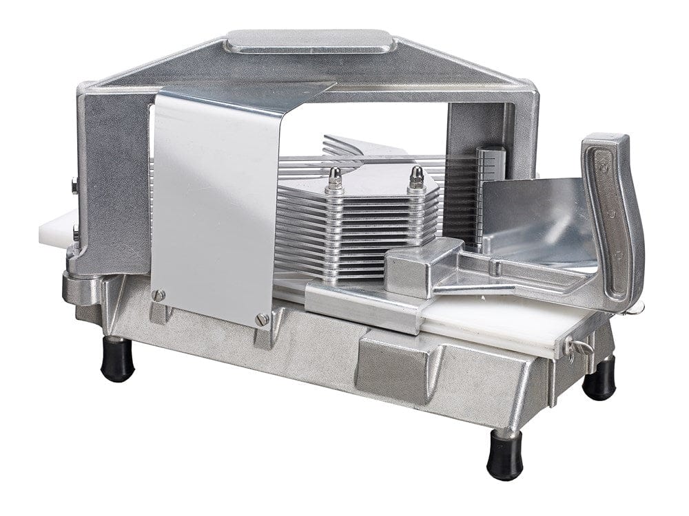 Winco Dice, Slice, Shred Set Winco TTS-250S Kattex Manual Tomato Slicer with Serrated Blade 1/4 Inch | Denson CFE