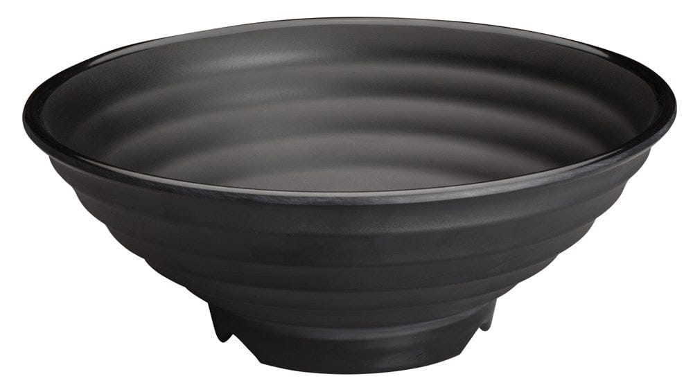 Winco Dinnerware Case / Melamine / Black Winco WDM012-302 Ardesia Kumata 9 Inch Black Melamine Bowl Break Resistant Dishwasher Safe | Denson CFE