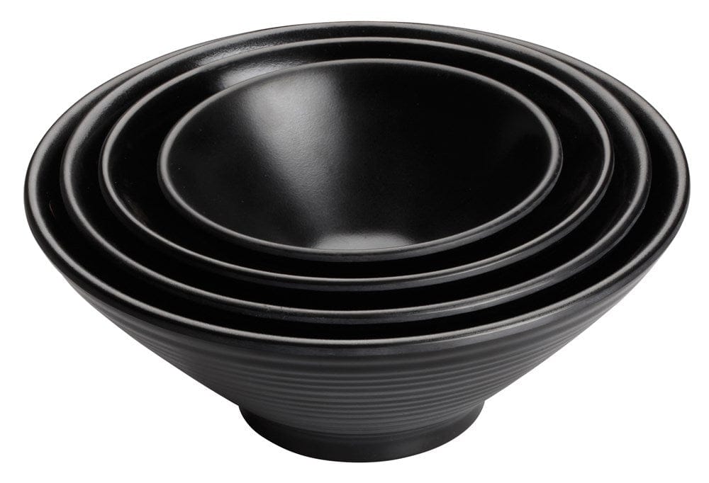 Winco Dinnerware Case / Melamine / Black Winco WDM014-302 Ardesia Togashi Black Melamine Bowl 6-7/8 Inch Break-Resistant Dishwasher Safe 24 Pack | Denson CFE