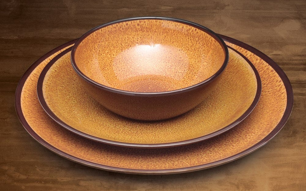 Winco Dinnerware Case / Melamine / Tan Winco WDM020401 Ava 9 Inch Tan Melamine Round Dinner Plate | Denson CFE