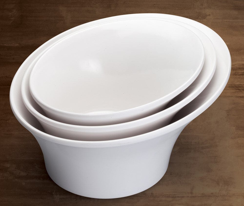Winco Dinnerware Case / Melamine / White Winco WDM004-201 Ardesia Priscila 6.5 Inch Diameter White Melamine Angle Bowl Set of 24 | Denson CFE