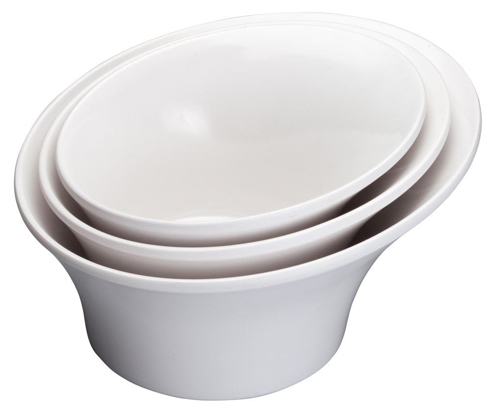 Winco Dinnerware Case / Melamine / White Winco WDM004-201 Ardesia Priscila 6.5 Inch Diameter White Melamine Angle Bowl Set of 24 | Denson CFE