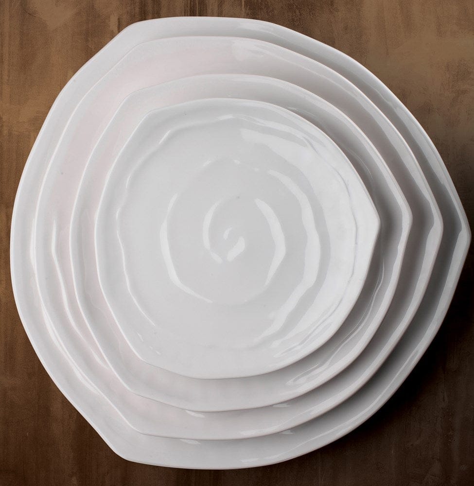 Winco Dinnerware Case / Melamine / White Winco WDM007201 Ardesia Selena 9 Inch White Melamine Triangular Plate Break Resistant Dishwasher Safe | Denson CFE