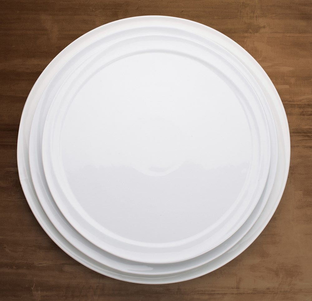 Winco Dinnerware Case / Porcelain / White Winco WDP007-102 Ardesia Mazarri 11 Inch Bright White Porcelain Round Platter | Denson CFE
