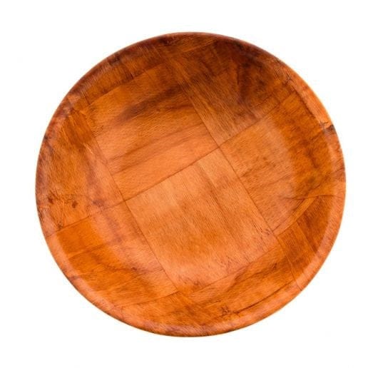 Winco Dinnerware Each / Wood / Brown Winco WWB-8 8 Inch Woven Wood Salad Bowl Brown | Denson CFE