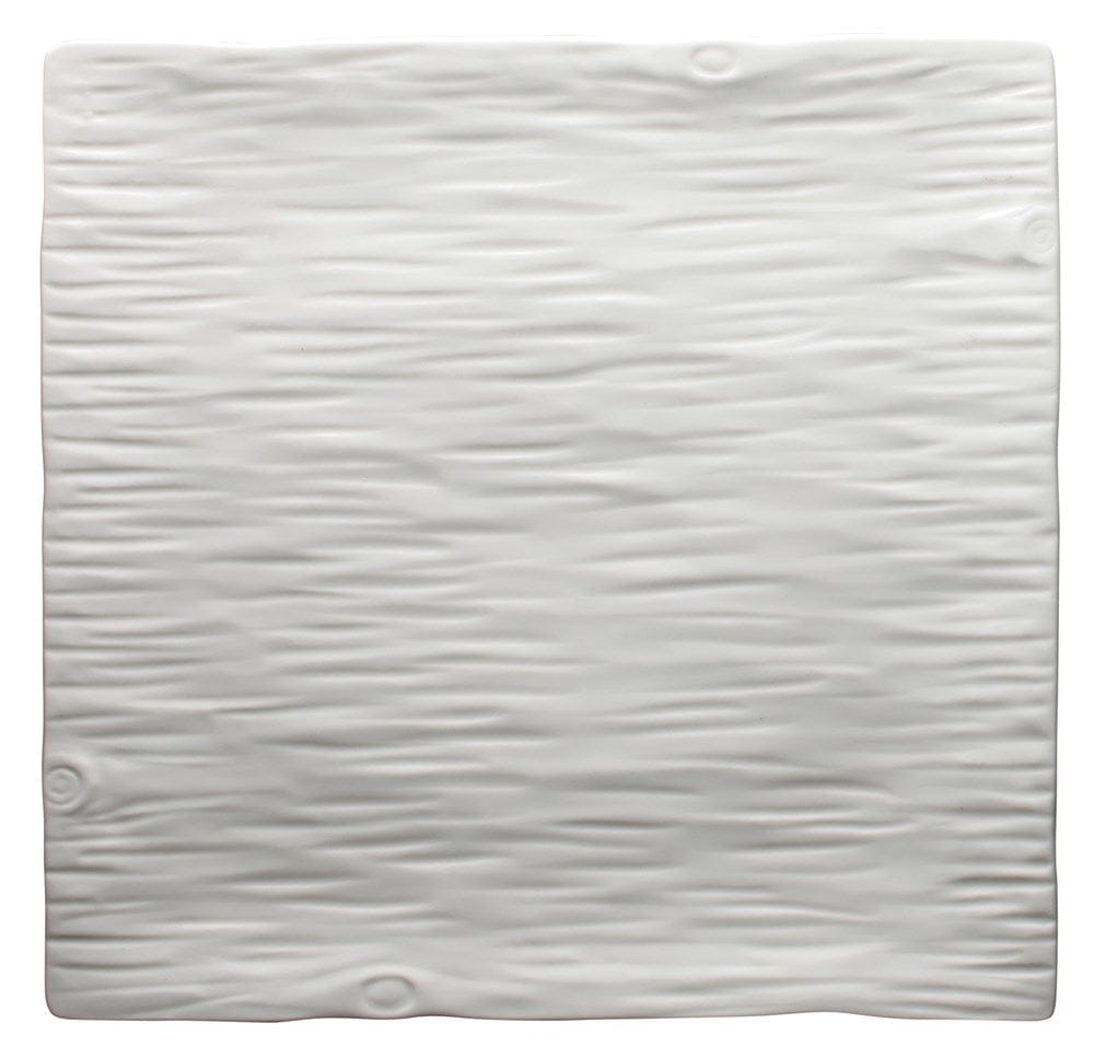 Winco Dinnerware Pack / Porcelain / White Winco WDP002207 Ardesia Dalmata 14 Inch Square Porcelain Platter Creamy White Set of Two | Denson CFE