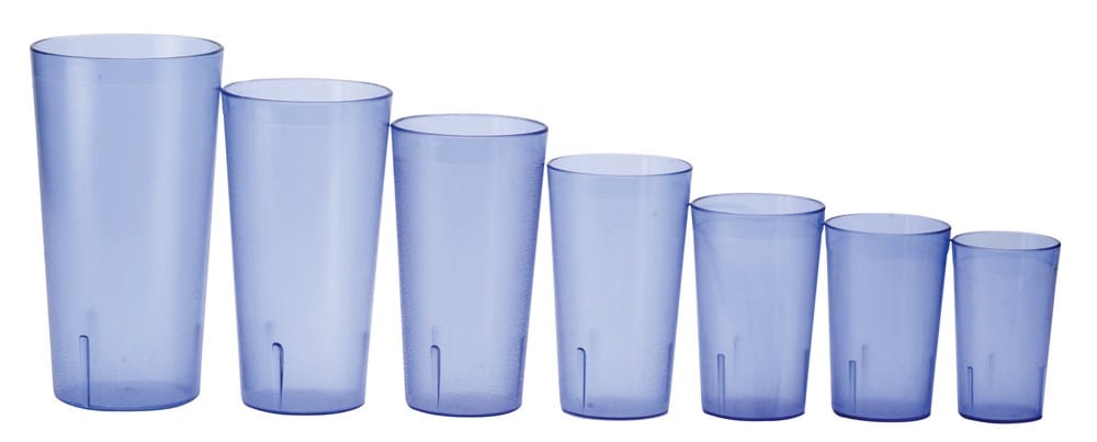 Winco Drinkware Dozen / Blue Winco PTP-05B 5 Ounce Blue Pebbled Plastic Tumblers Pack of 12 | Denson CFE