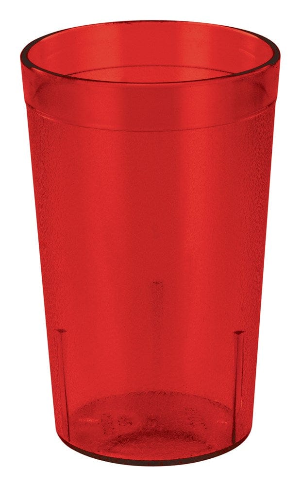 Winco Drinkware Dozen / Red Winco PTP-08R 8 Ounce Red Pebbled Plastic Tumblers Pack of 12 | Denson CFE