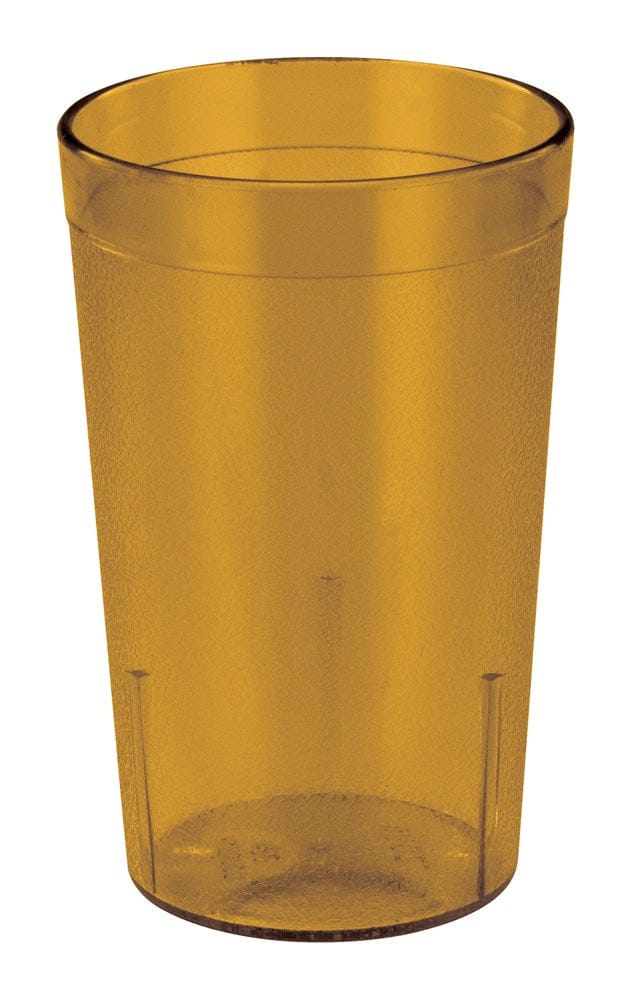 Winco Drinkware Dozen Winco PTP-09A 9.5 Ounce Amber Pebbled Plastic Tumbler 12 Pack | Denson CFE