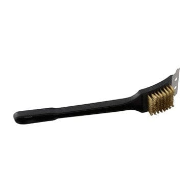 Winco Essentials Each / Black Winco BR-12 Black 12 Inch Grill Brush with Brass Wire Bristles | Denson CFE