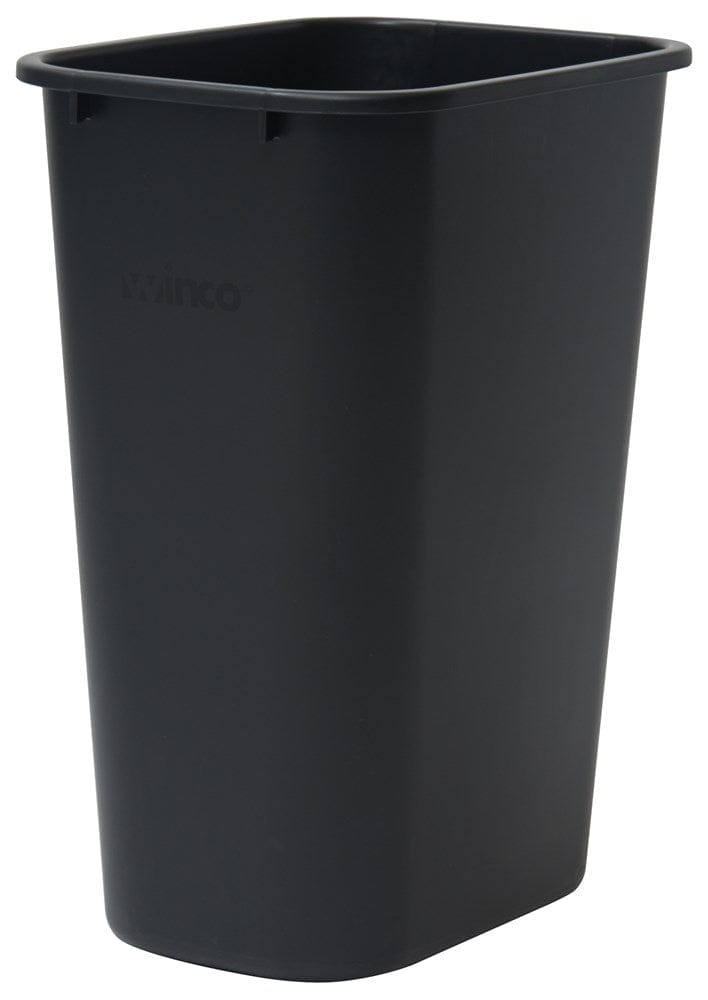 Winco Essentials Each / Black Winco PWR-41K 41 Quart Black Rectangular Trash Can | Denson CFE