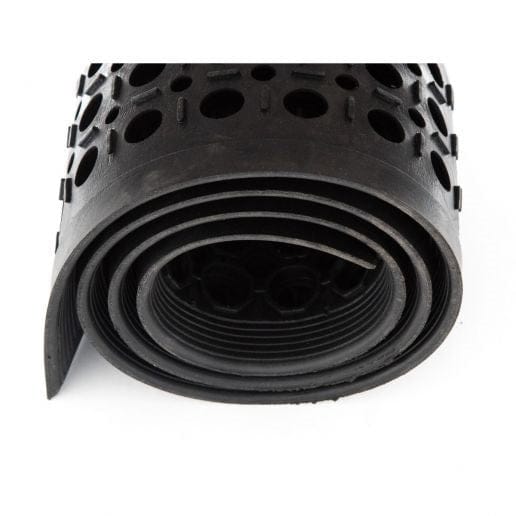 Winco Essentials Each / Black Winco RBM-35K Black Rubber Anti-Fatigue Floor Mat 3 x 5 Feet with Beveled Edges | Denson CFE