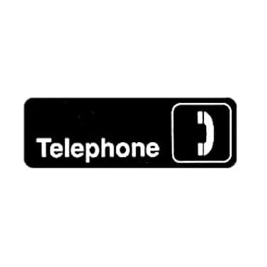Winco Essentials Each / Black Winco SGN-325 Information Sign Telephone 3 Inches x 9 Inches Black | Denson CFE