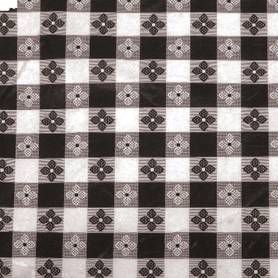 Winco Essentials Each / Black Winco TBCS-52K Black Checkered Vinyl Tablecloth 52 x 52 Inches | Denson CFE
